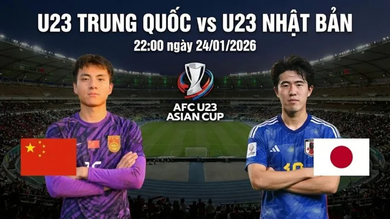 Cầu thủ U23 Trung Quốc và U23 Nhật Bản đang tranh chấp bóng